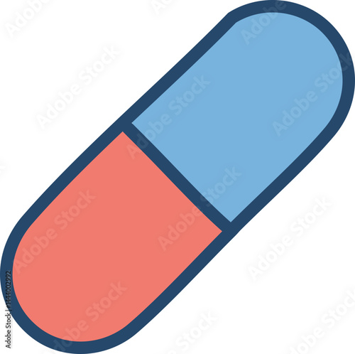 Minimal Vitamin Capsule Icon – Health and Nutrition Vector