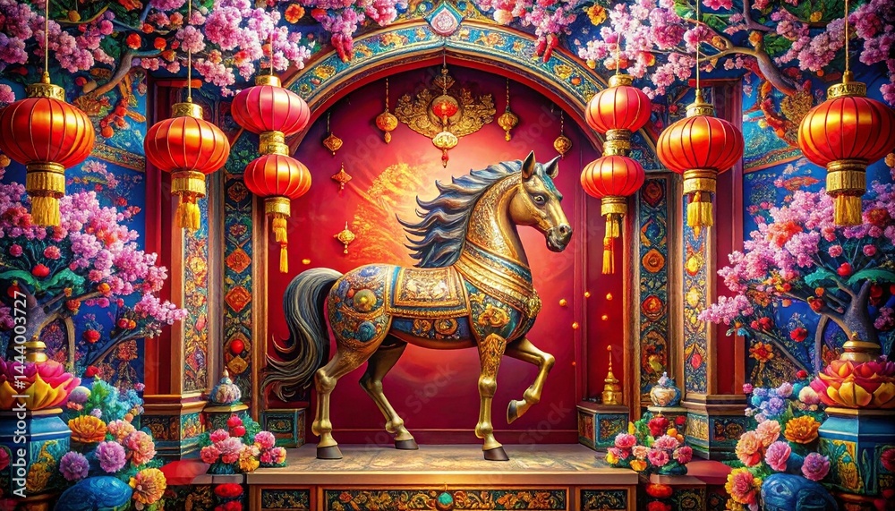 Obraz premium Chinese New Year background. Gong Xi Fa Cai ornaments