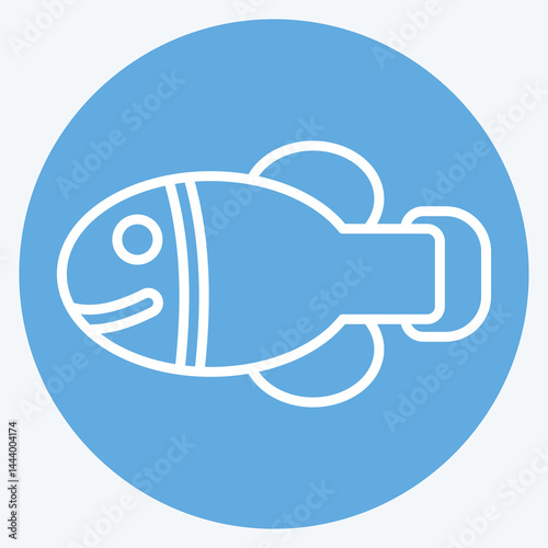 Icon Hawai State Fish. related to Hawaii symbol. blue eyes style. design editable