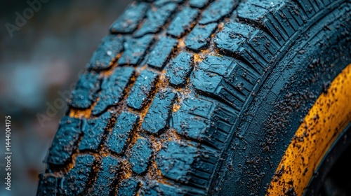 Obraz na płótnie Mud-caked tire tread w salonie