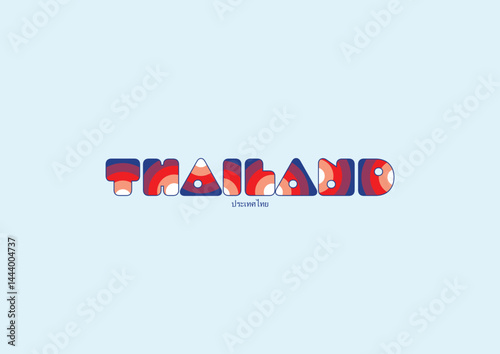 thailand typography wordmark background vector design