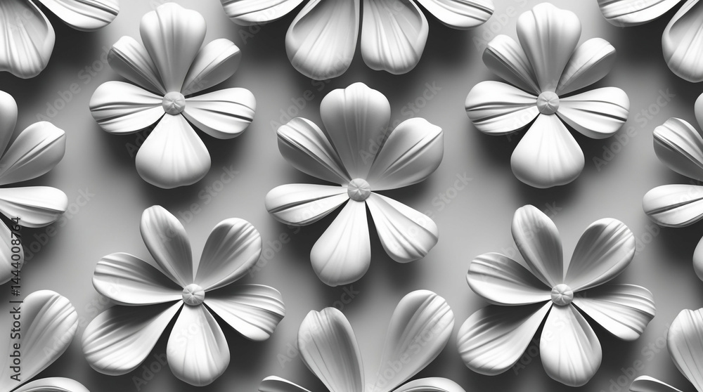 Textured White Floral Pattern Textured White Floral Pattern