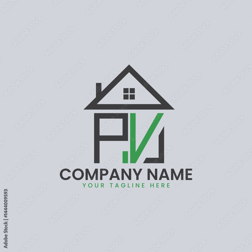Fototapeta premium Modern Real Estate Alphabet Logo House Icons