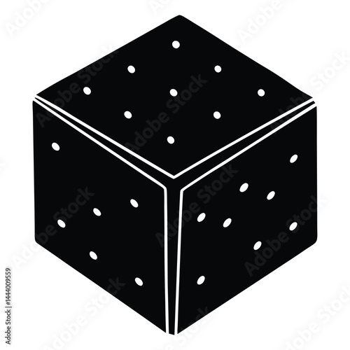 Isolated Black Vector improvisation cube dice With White Background