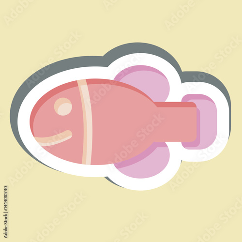 Sticker Hawai State Fish. related to Hawaii symbol. design editable
