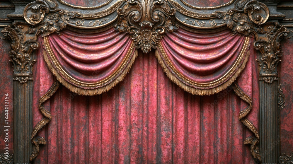 Ornate stage curtains