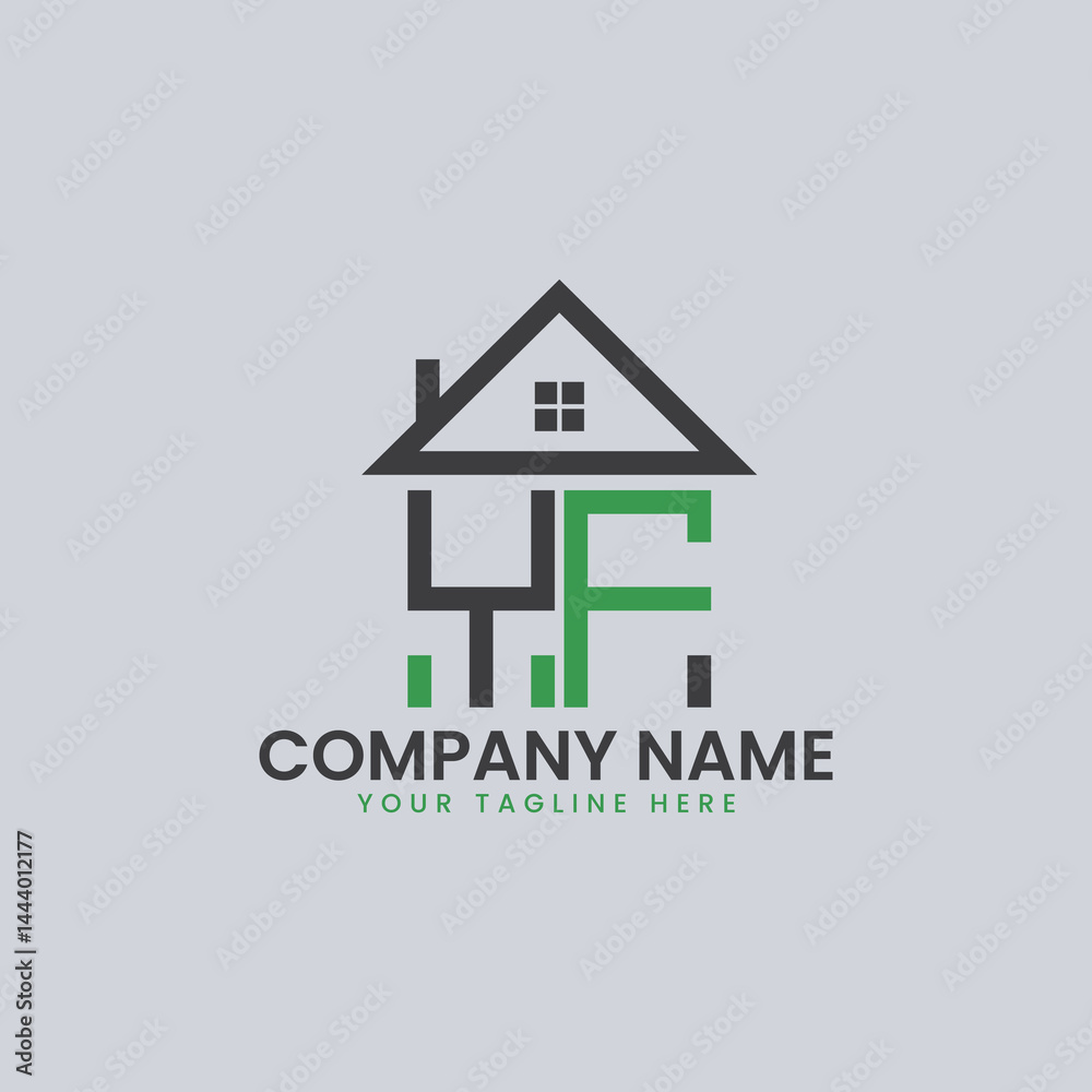 Fototapeta premium Modern Real Estate Alphabet Logo House Icons