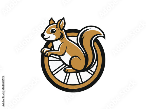 Cute cartoon animal vector illustration of a funny orange fox and a wild red squirrel