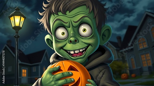 halloween pumpkin in the night