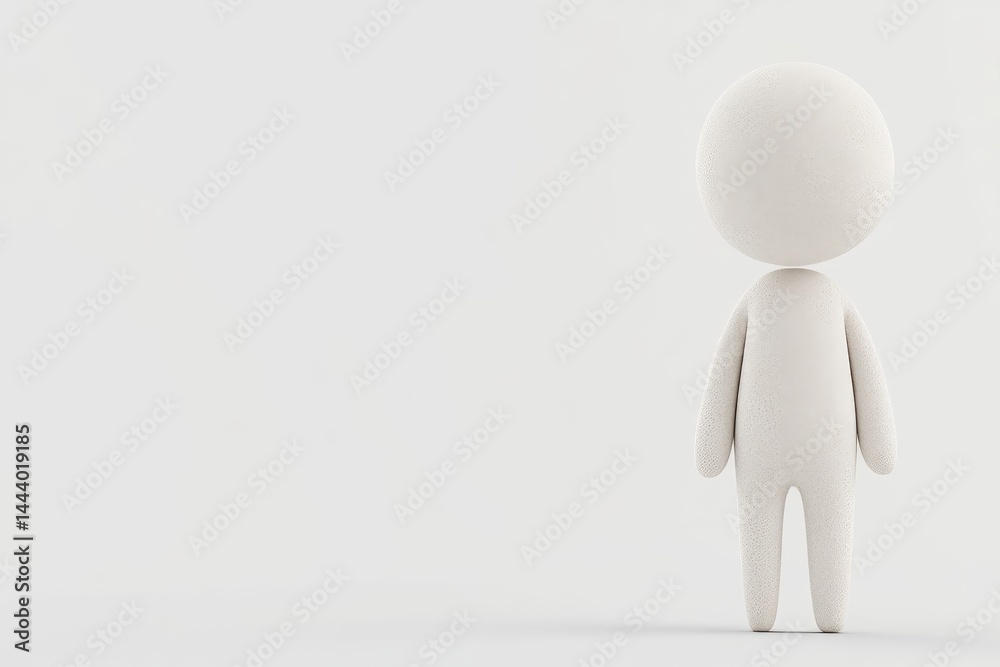 Simple 3D white figure, standing pose Simple 3D white figure, standing pose