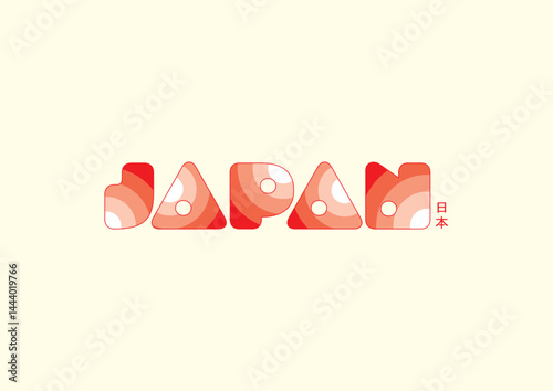 japan typography wordmark background vector design