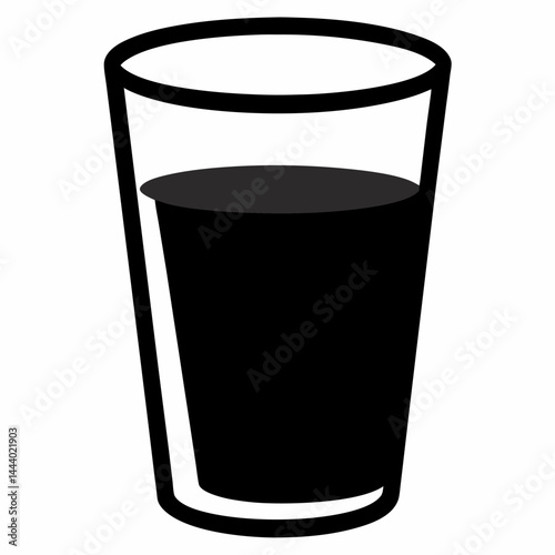 Glass with water vector on white background.