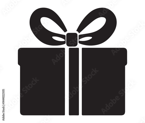 Cartoon gift box vector illustration. Classic gift box silhouette.