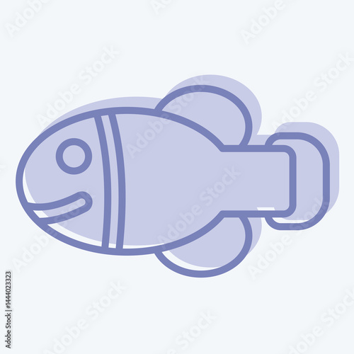 Icon Hawai State Fish. related to Hawaii symbol. two tone style. design editable