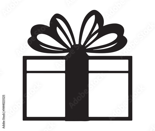 Cartoon gift box vector illustration. Classic gift box silhouette.
