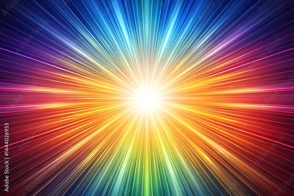 Fototapeta premium Colorful energy burst vibrant abstract light explosion background