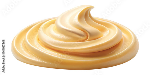 Delicious swirl of soft serve vanilla ice cream on a black background