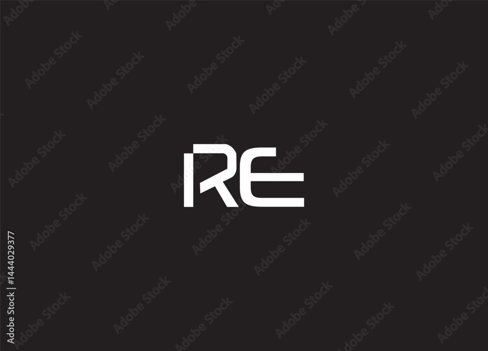 Fototapeta premium RE creative initial logo design and monogram logo