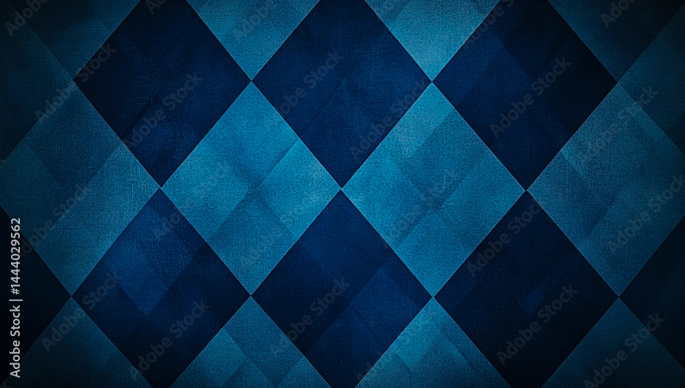 A geometric pattern of dark blue diamonds is placed on a dark blue background, creating an interesting visual contrast. A geometric pattern of dark blue diamonds is placed on a dark blue background, creating an interesting visual contrast.