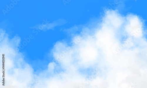 水彩で描いた青空