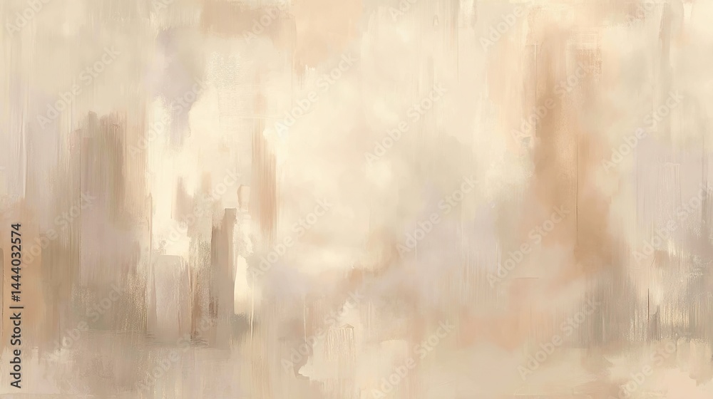 Obraz premium Abstract painting featuring beige and white hues with neutral tones and soft colors. Showcasing a beige background, neutral wallpaper texture, and a neutral color palette.