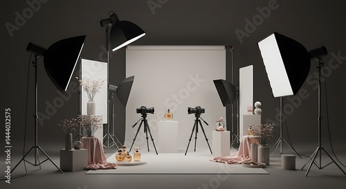 3D Minimalist Studio Shooting Setup photo