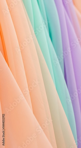 3D Elegant Pastel Color Fabric Drapes photo