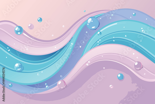 Generate an abstract image featuring flowing, dynamic lavender and sky-blue liquid shapes, emphasizing fluidity and ethereal beauty.