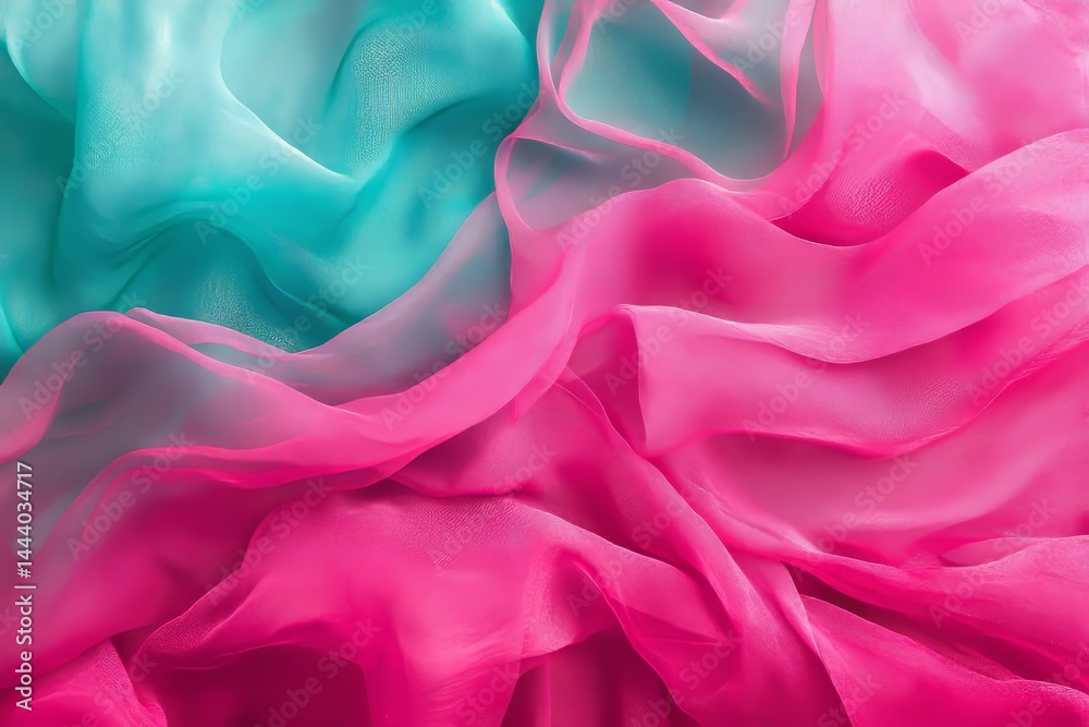 Obraz premium Close-up view of vibrant, flowing, sheer fabric.