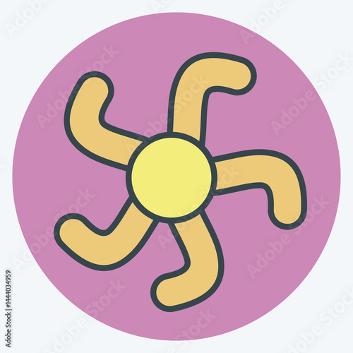 Icon Starfish. related to Hawaii symbol. color mate style. design editable