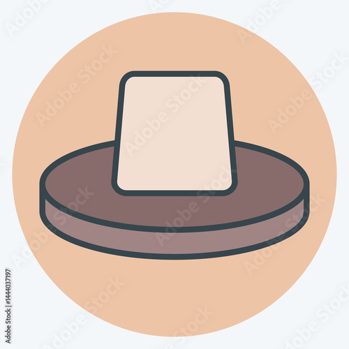 Icon Hat. related to Hawaii symbol. color mate style. design editable