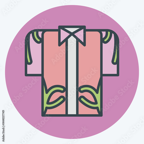Icon Hawaii Shirt. related to Hawaii symbol. color mate style. design editable