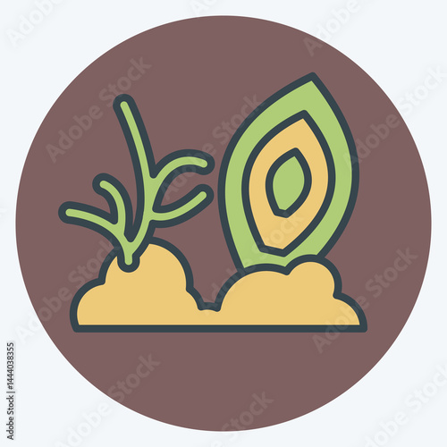 Icon Coral. related to Hawaii symbol. color mate style. design editable