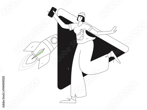 People exercising healthy running vector internet operation illustration
