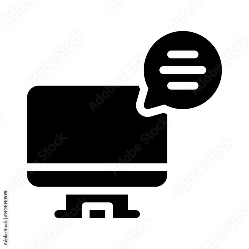 AI messaging glyph icon