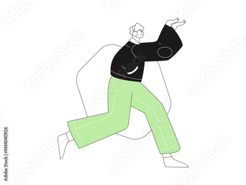 People exercising healthy running vector internet operation illustration
