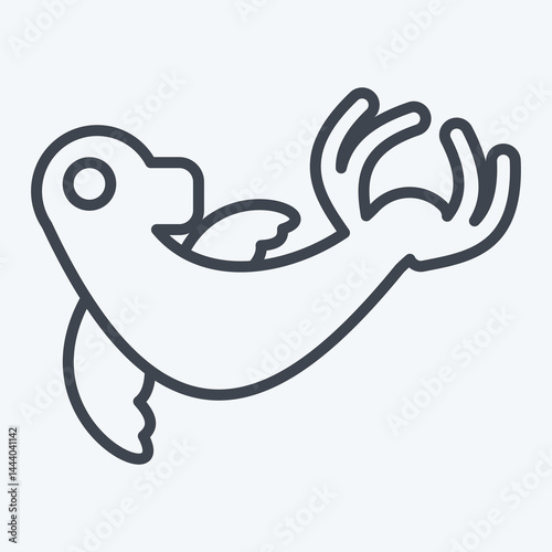 Icon Monk Seal. related to Hawaii symbol. line style. design editable