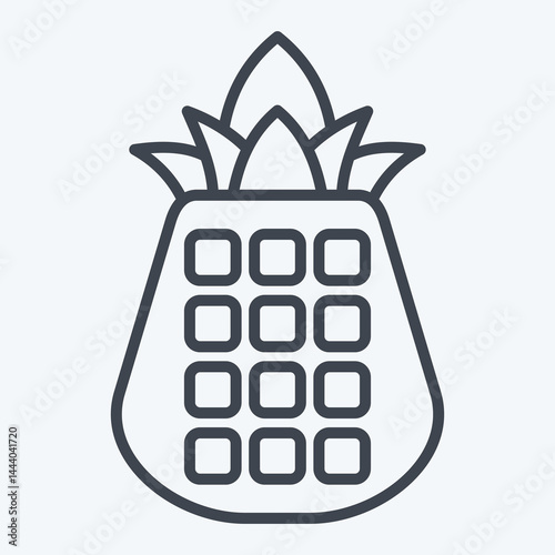Icon Pineapple. related to Hawaii symbol. line style. design editable
