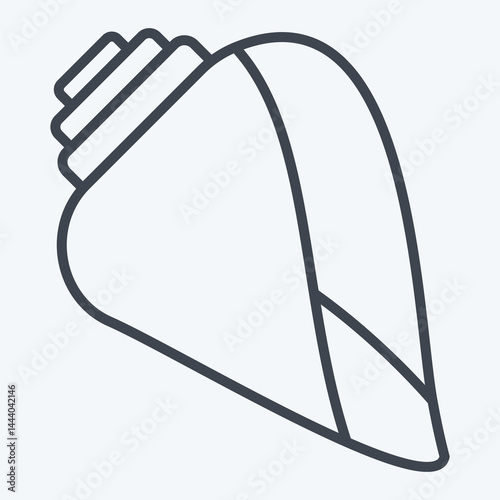 Icon Sheel. related to Hawaii symbol. line style. design editable