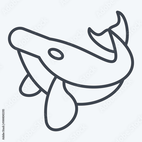 Icon Humback Whale. related to Hawaii symbol. line style. design editable