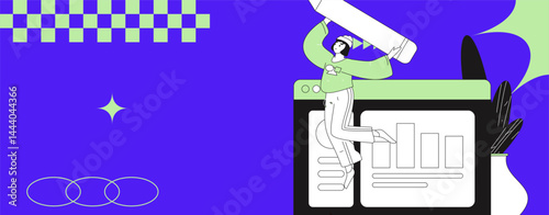 People exercising healthy running vector internet operation illustration
