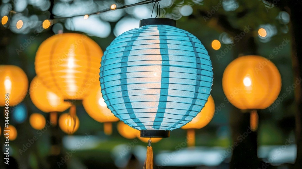 Fototapeta premium Luminous Paper Lanterns illuminating the night