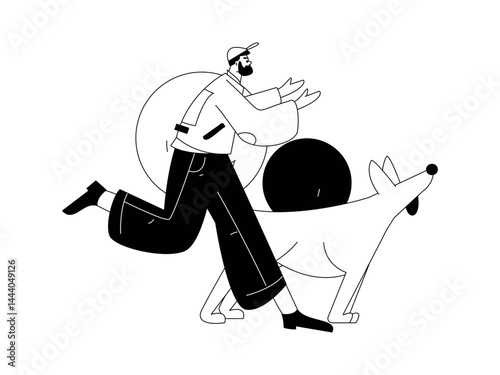 People exercising healthy running vector internet operation illustration
