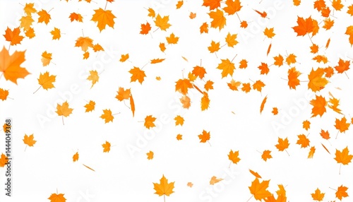 Orange fall colorful leaves flying falling effect