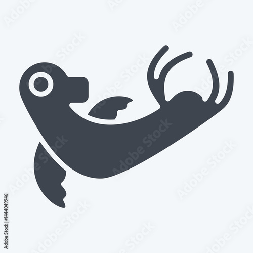 Icon Monk Seal. related to Hawaii symbol. glyph style. design editable
