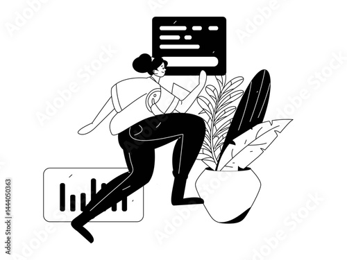 People exercising healthy running vector internet operation illustration
