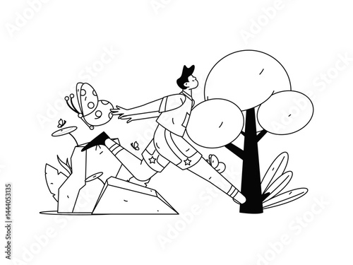 People exercising healthy running vector internet operation illustration

