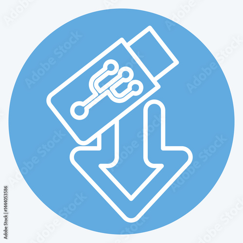 Icon USB. related to Download symbol. blue eyes style. design editable