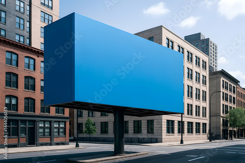 Modern urban architecture with blank billboard.