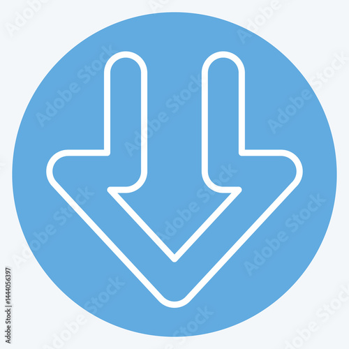 Icon Download 1. related to Download symbol. blue eyes style. design editable